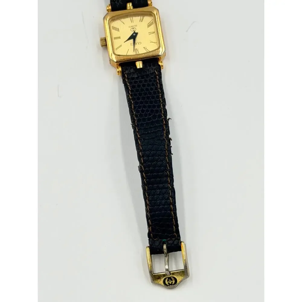 Vintage Swiss Gucci Gold Plated Women Ladies Watch For Parts Or Repair